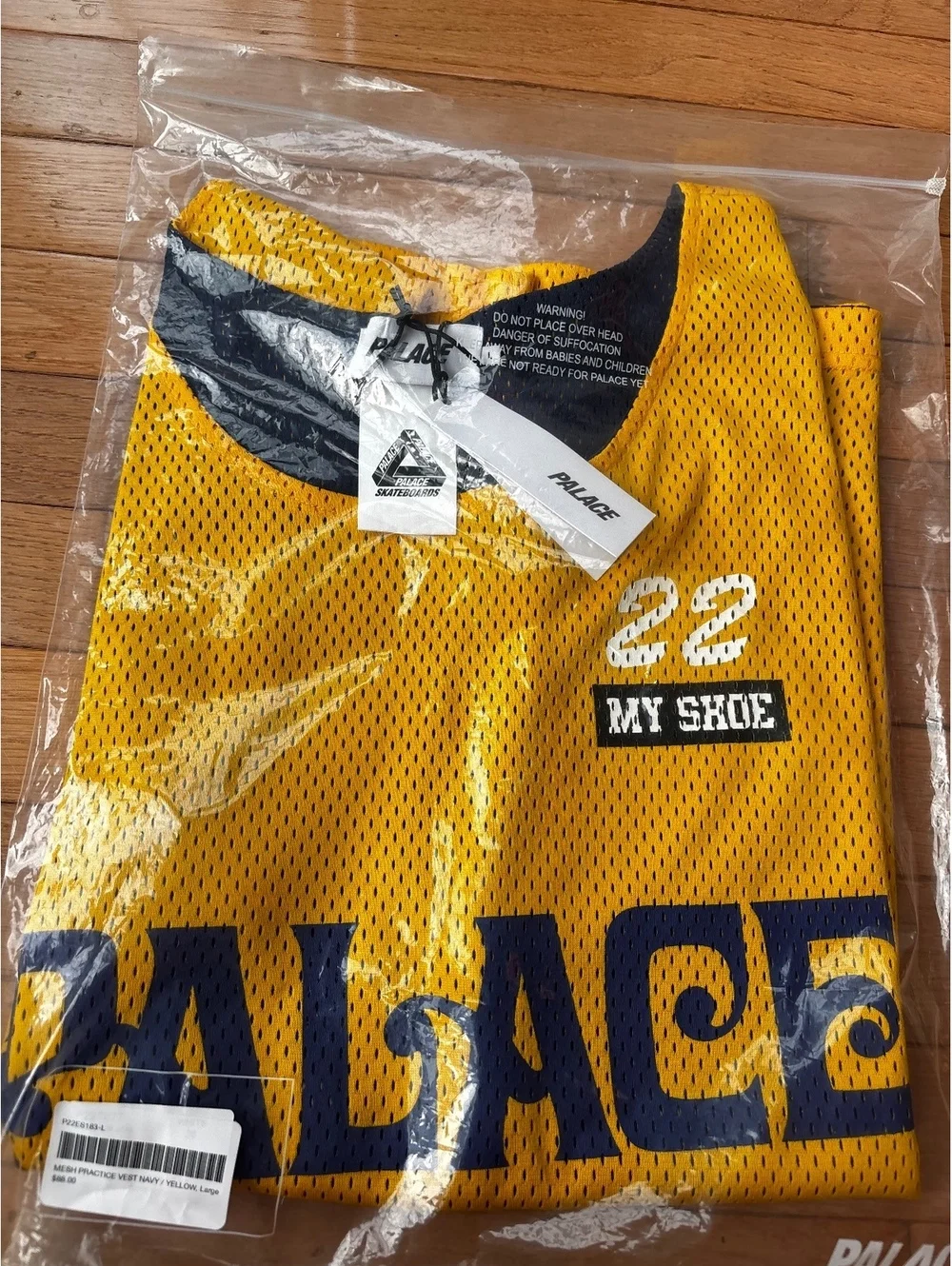 Palace Mesh Practice Vest  SS23 Navy/Yellow Large